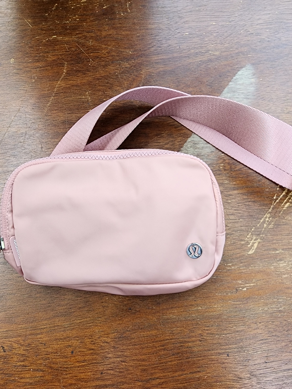 lululemon Everywhere Belt Bag 1L Pink Pastel Silver Logo Fanny Pack OS